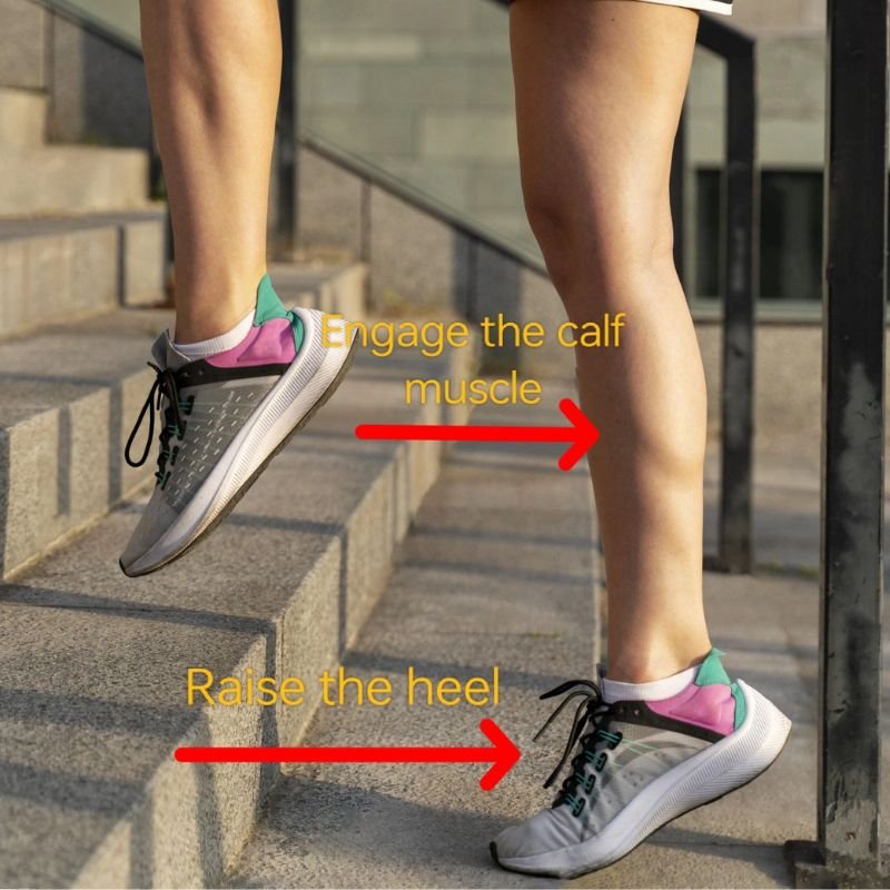 Raise the heel exercise: to activate the calf muscle pump