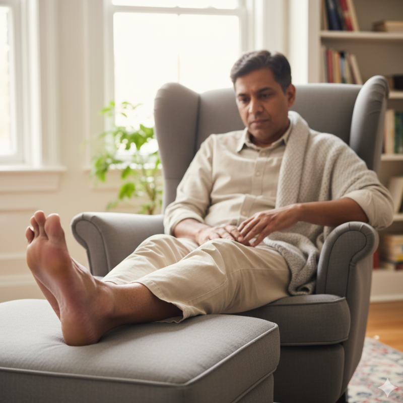 Severe burning pain even at rest due to severely reduced blood flow