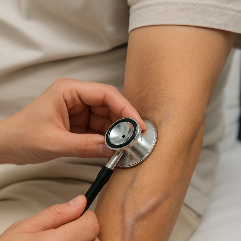 Bruit is a soft whooshing sound heard